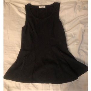 Black Peplum Top, Detailed Fabric